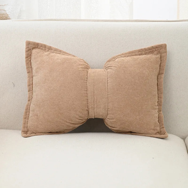 Cute Bow Plush Pillow Cover – Soft Decorative Cushion