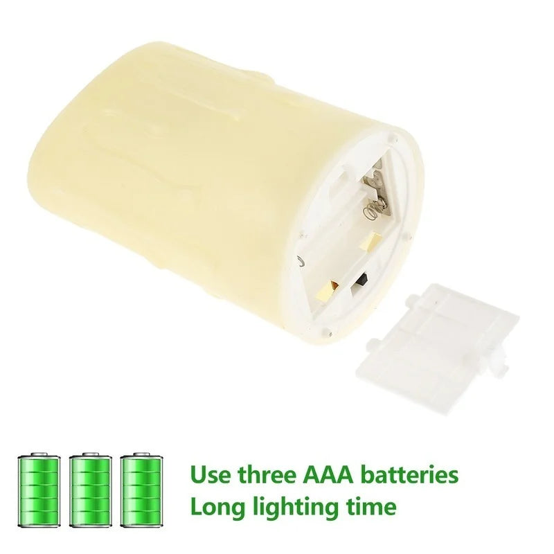 3-Piece Flickering Flameless LED Pillar Candle Set — Remote Controlled