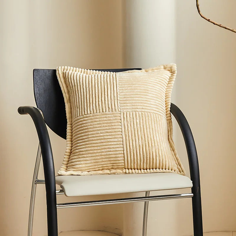 Boho Striped Throw Pillow Covers — Neutral Decorative Cushion Set