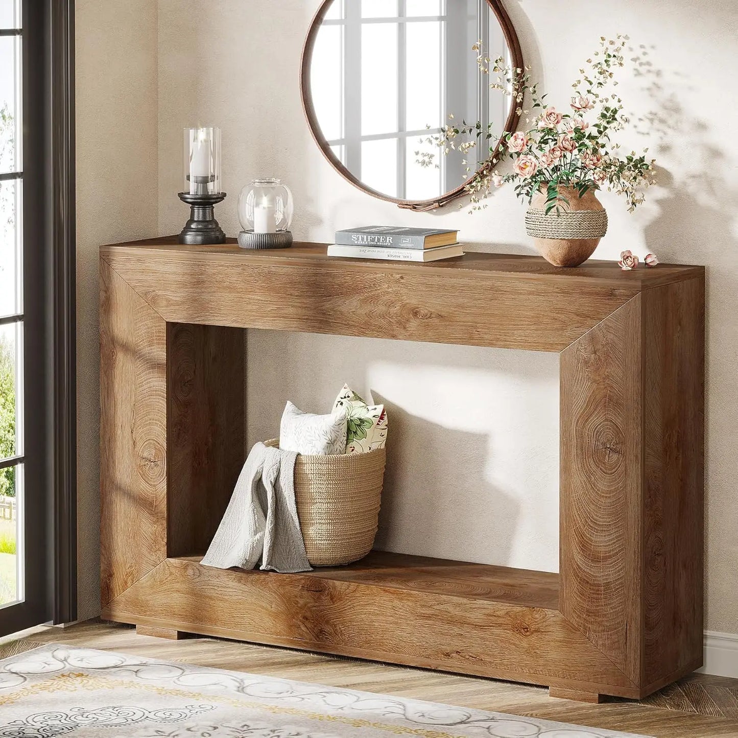 Tribesigns 47" Farmhouse Console Table with Storage