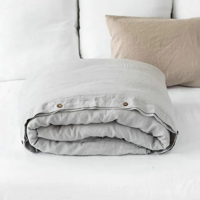 100% French Linen Natural Duvet Cover Soft Comfortable Quilt Comforter Cover Queen Durable Healthy Home Textiles Bedding