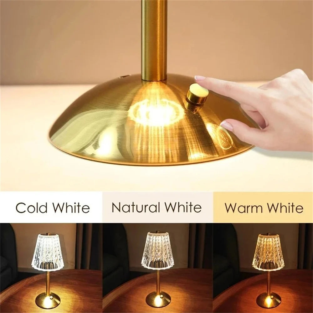 AuraTouch LED Lamp — 3-Color Dimming Night Light