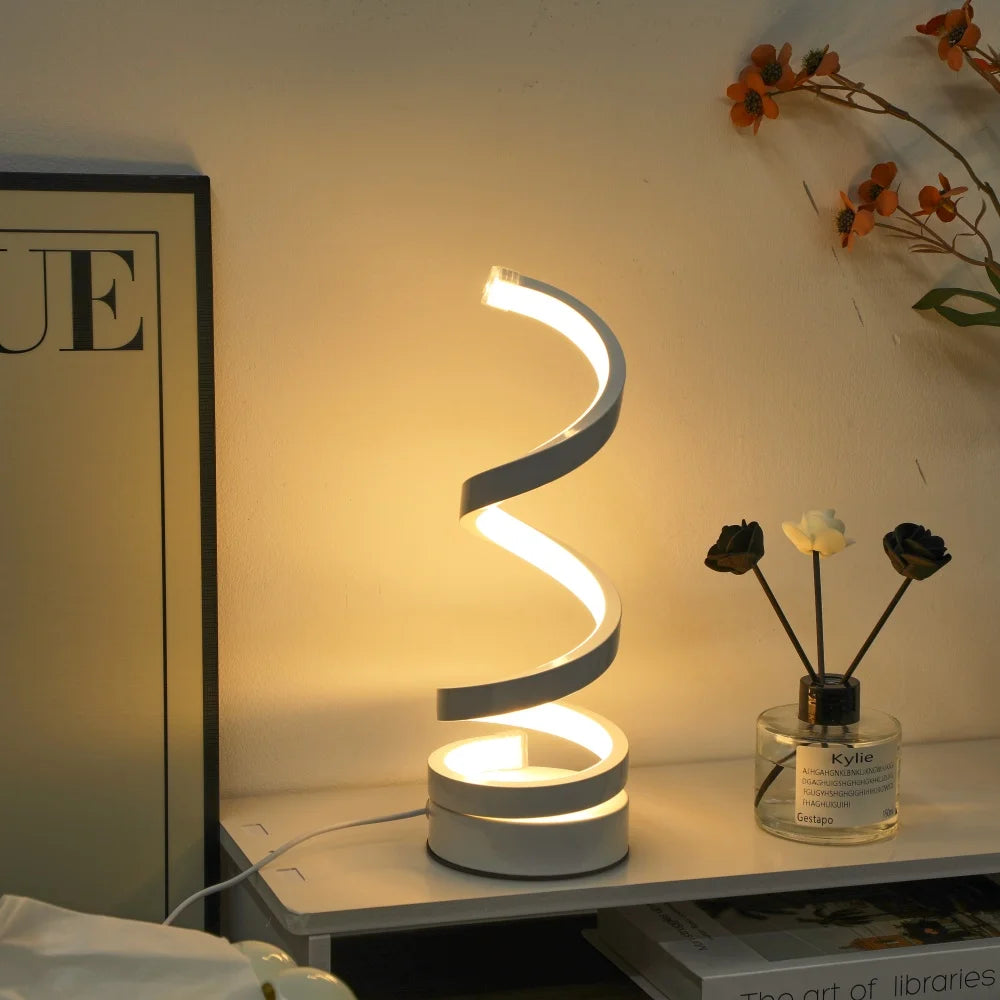 TwistGlow Spiral Lamp — 3-Mode Ambient Lighting