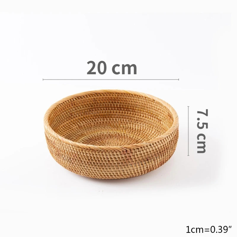 Handwoven Rectangular Rattan Storage Basket
