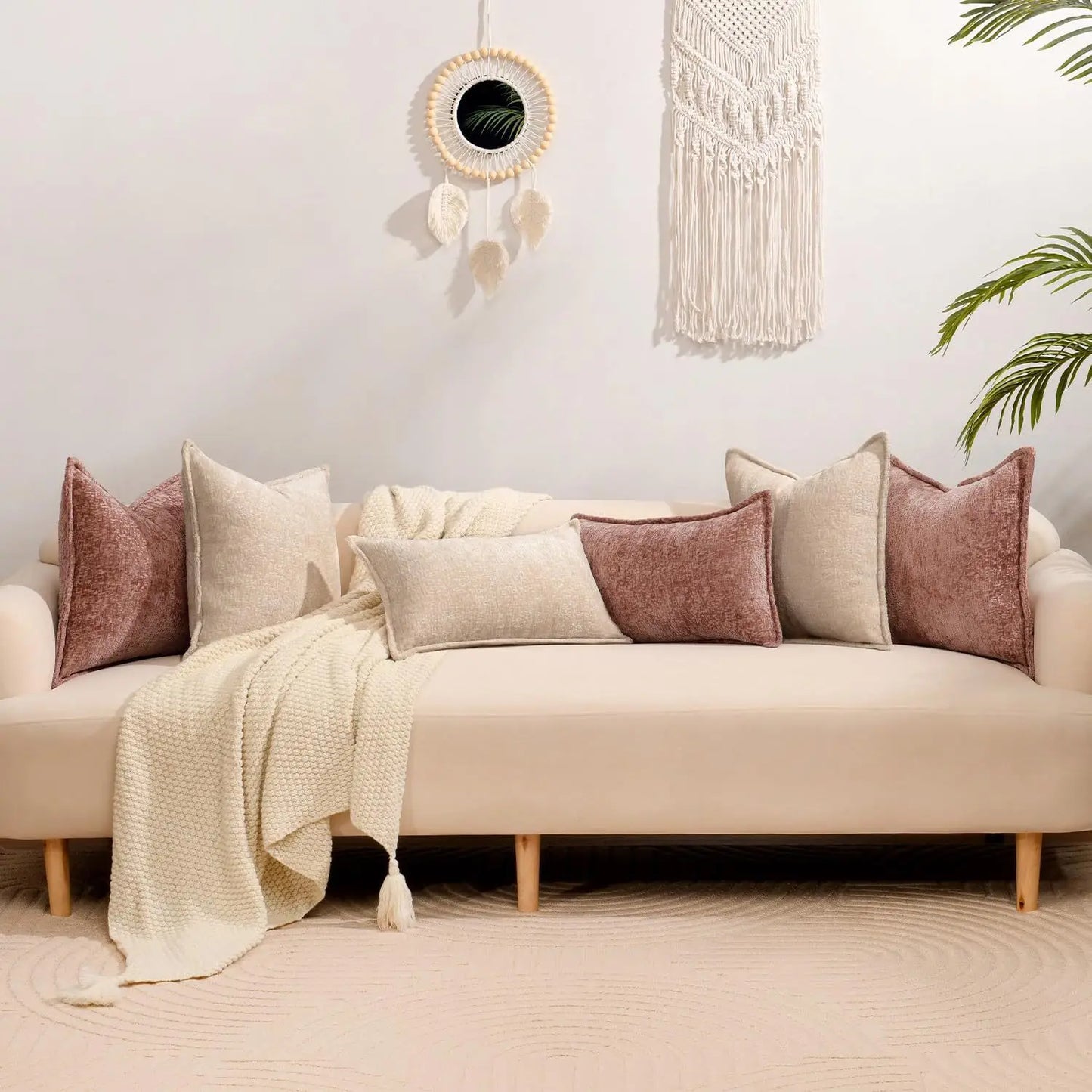 Nordic Chenille Cushion Cover – Green (Multiple Sizes)