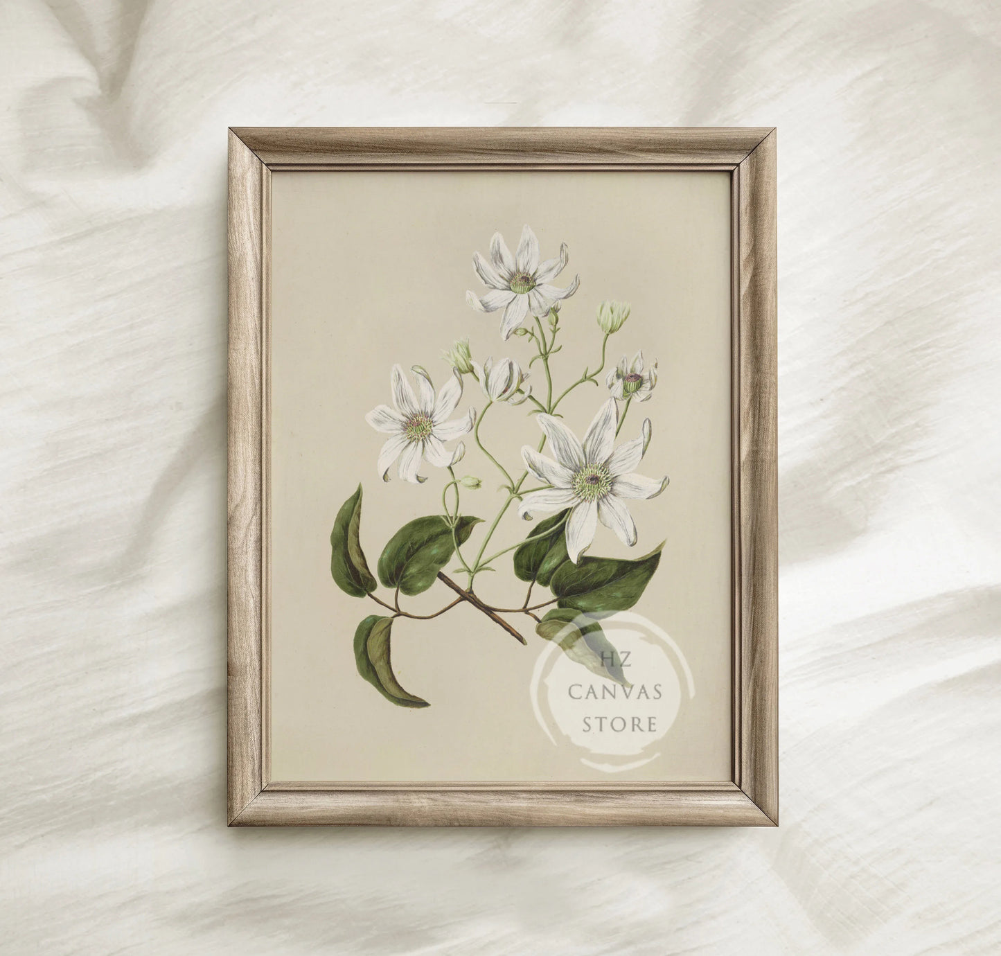 6-Piece Neutral Botanical Wall Art Set – Vintage Floral Prints