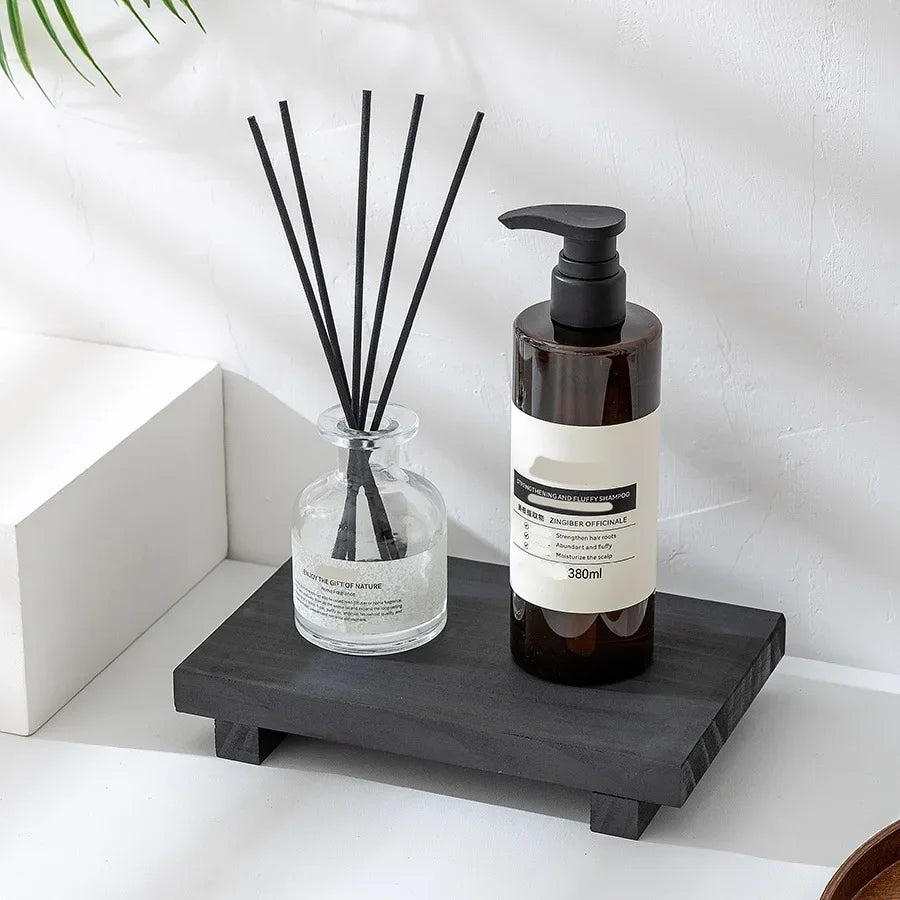 Wood Pedestal Vanity Tray