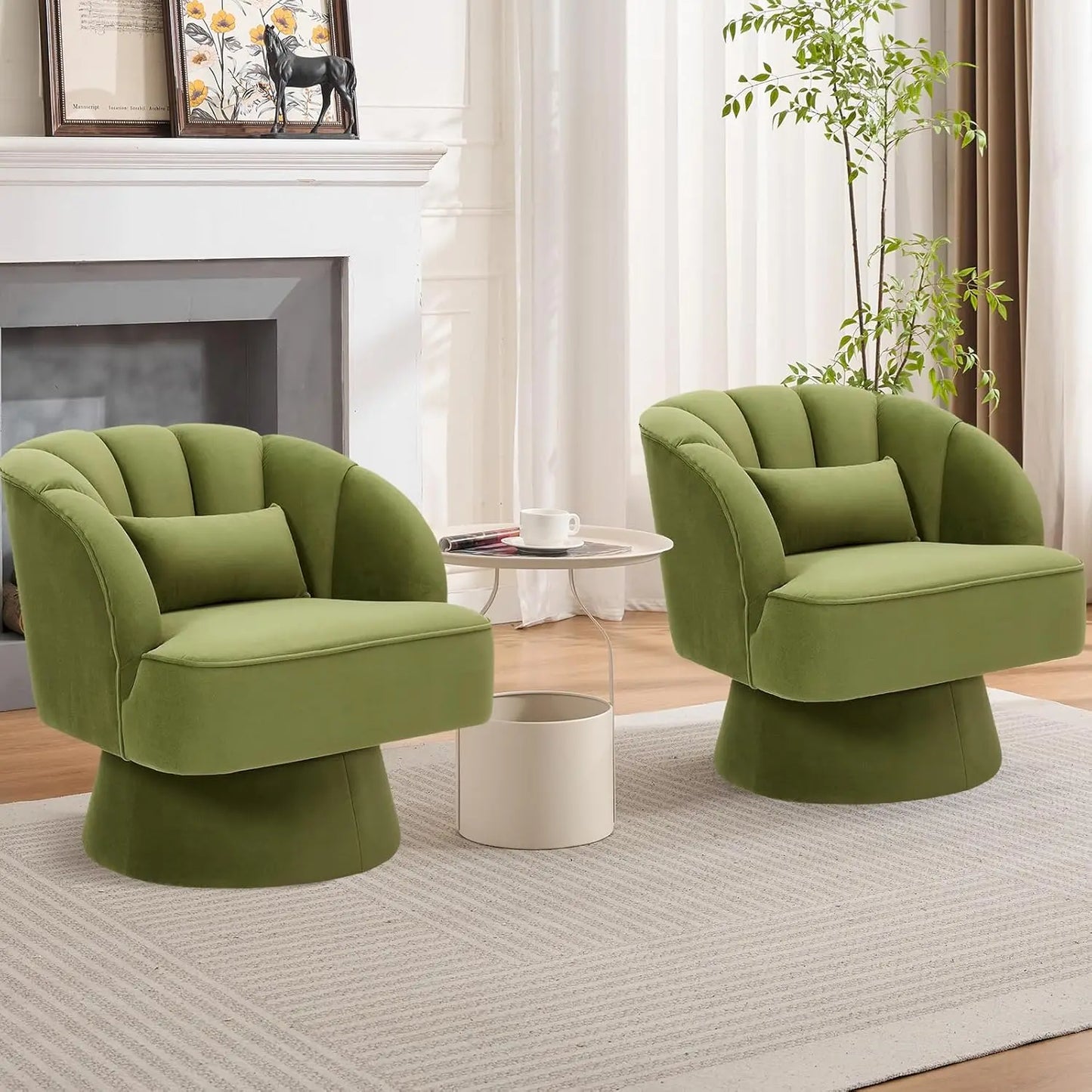 Ultra-Plush 360° Swivel Accent Chair – Modern Barrel Lounge Chair with Padded Comfort