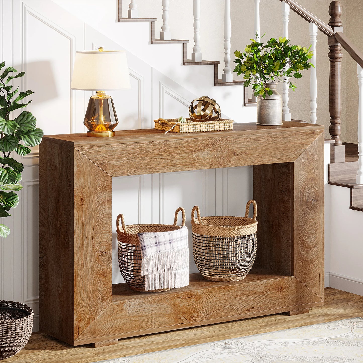 Tribesigns 47" Farmhouse Console Table with Storage