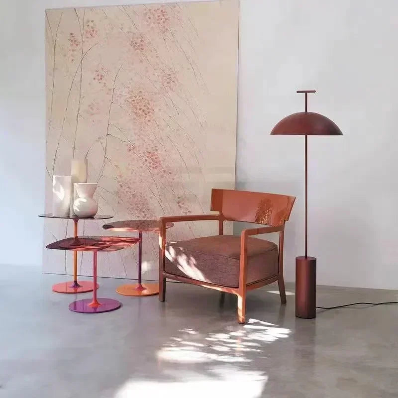 Black Scandinavian Floor Lamp with Mushroom Shade