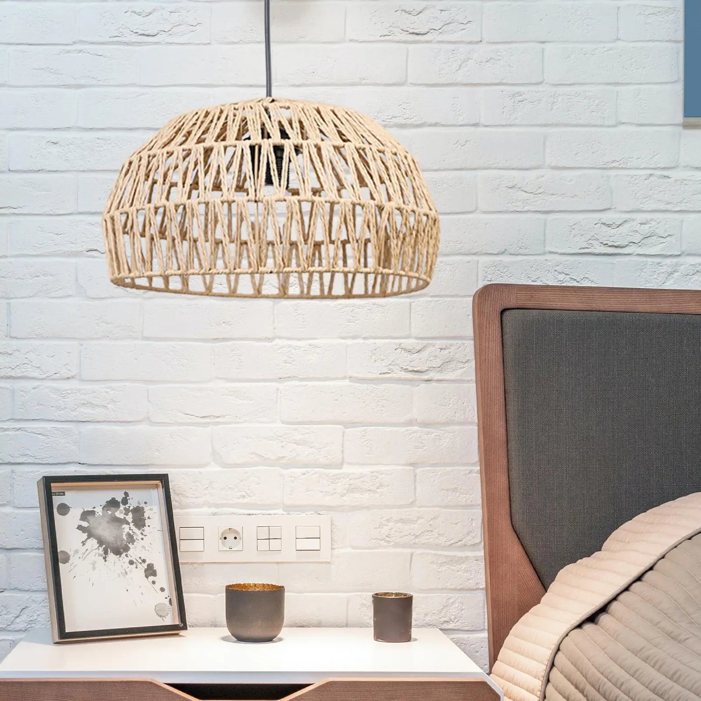 Bohemian Woven Rope Pendant Light