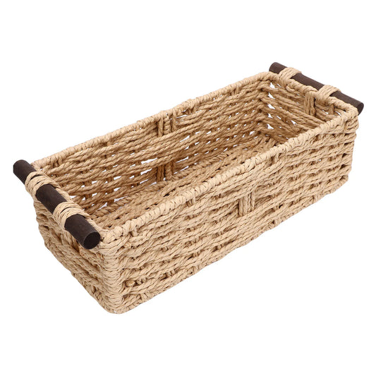 Handwoven Toilet Paper Storage Basket – Paper Rope Organizer (35×15×10 cm)
