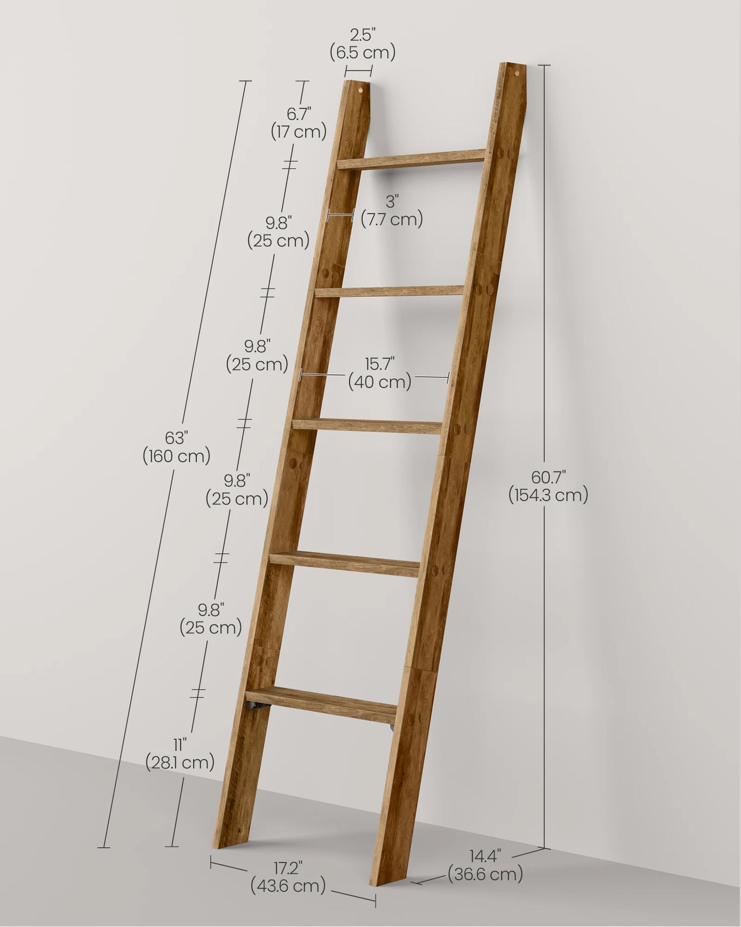 Decorative Wooden Blanket Ladder Rack | Farmhouse Towel & Throw Storage