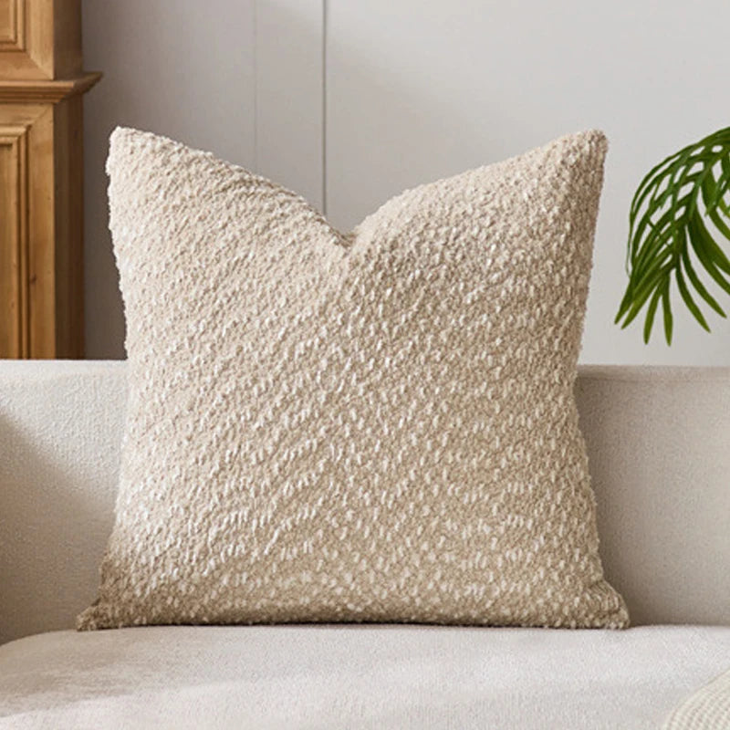 Soft Chenille Throw Pillow Cover – Caramel Cushion Cover