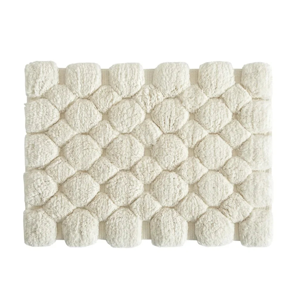 Ivory 2-Piece Cotton Bath Rug Set | Soft Machine Washable Bathroom Mats