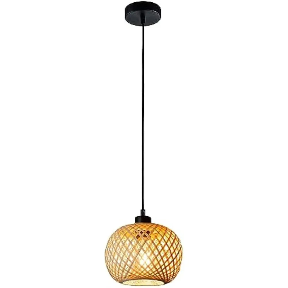 Vintage Bamboo Rattan Pendant Light