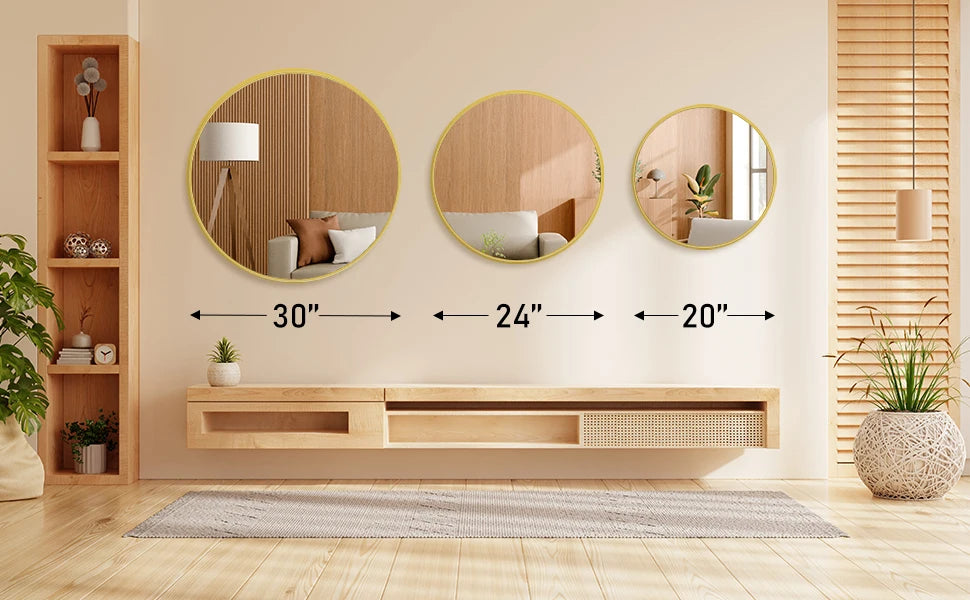 Gold Round Vanity Wall Mirror