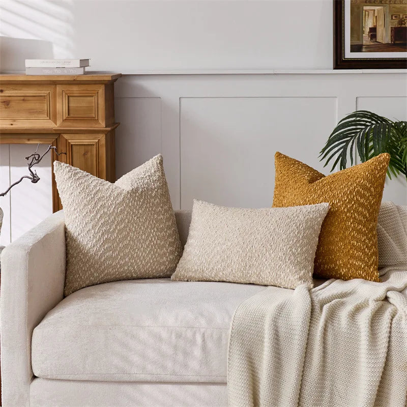 Soft Chenille Throw Pillow Cover – Caramel Cushion Cover