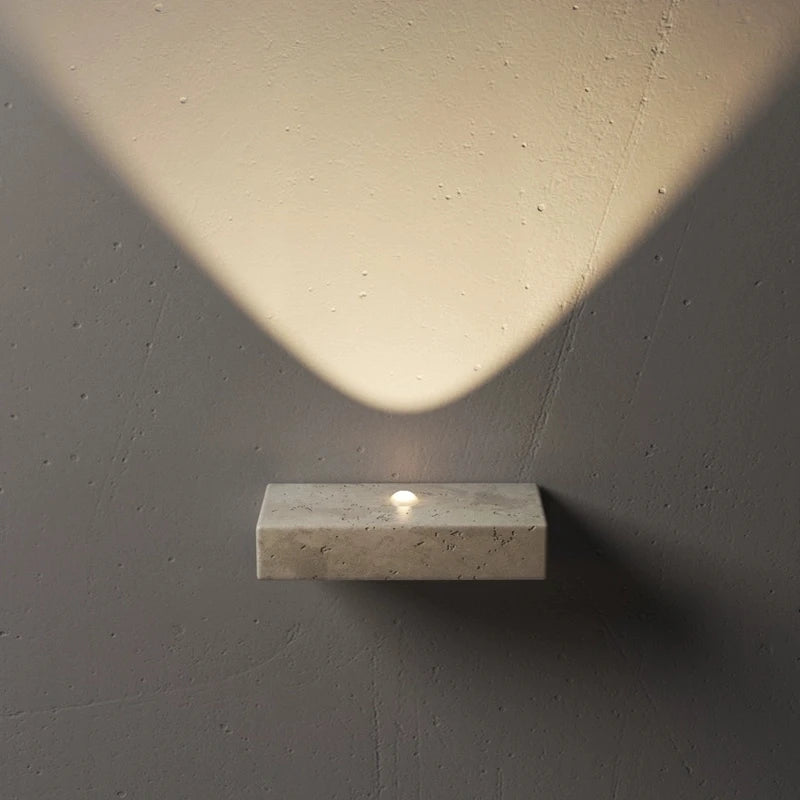 Travertine Wall Sconce | Wabi-Sabi Marble Ambient Wall Light