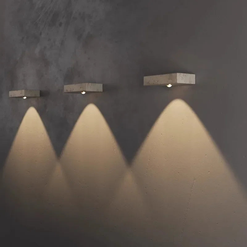 Travertine Wall Sconce | Wabi-Sabi Marble Ambient Wall Light