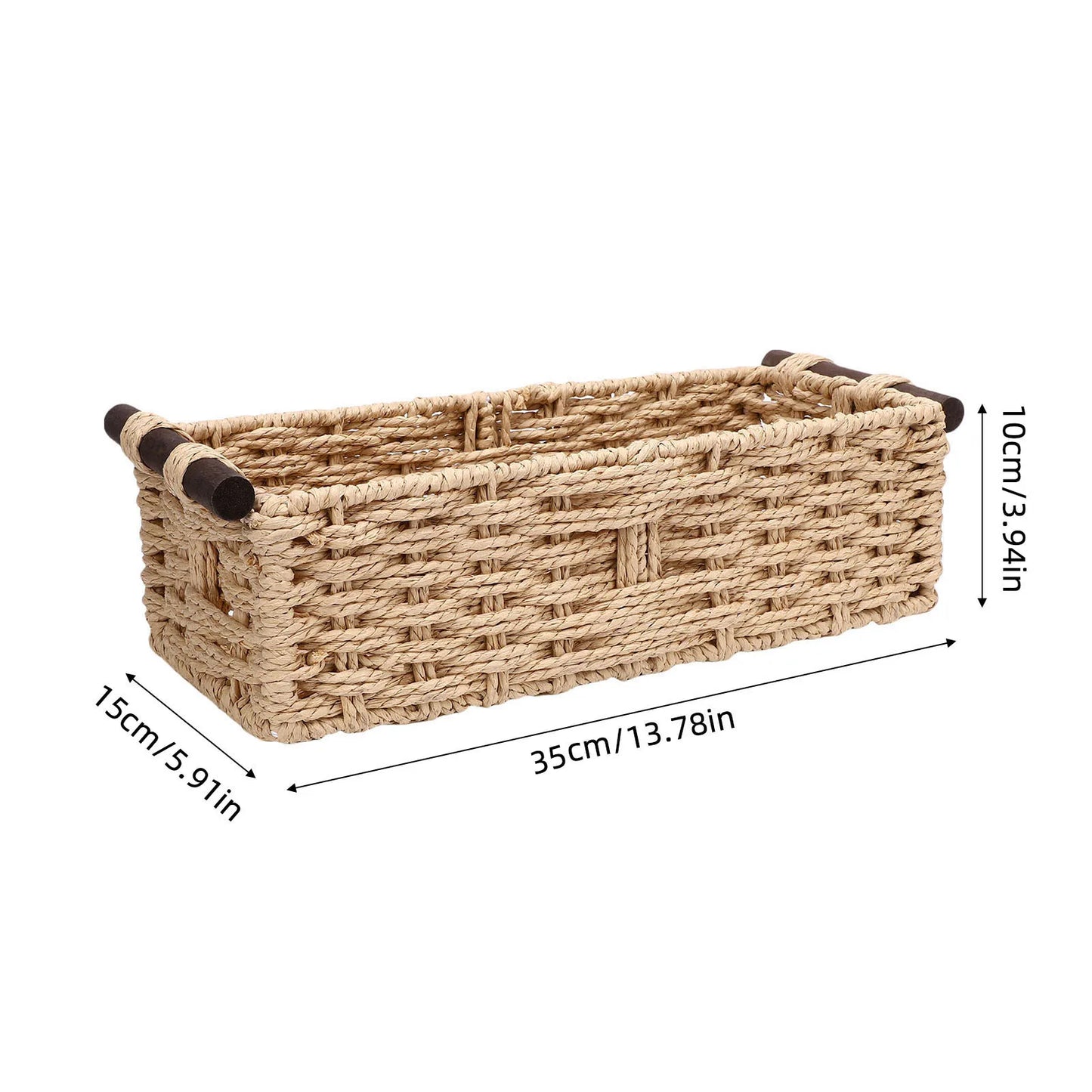 Handwoven Toilet Paper Storage Basket – Paper Rope Organizer (35×15×10 cm)