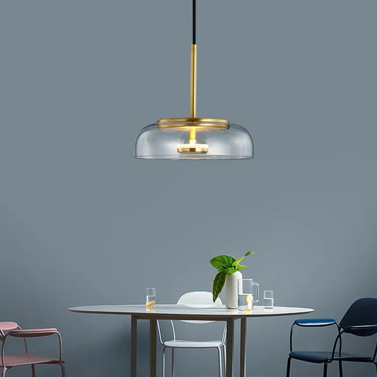 Modern Glass Bowl Pendant Light | Nordic LED Hanging Lamp