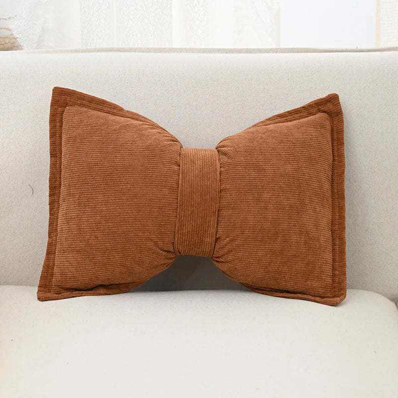Cute Bow Plush Pillow Cover – Soft Decorative Cushion