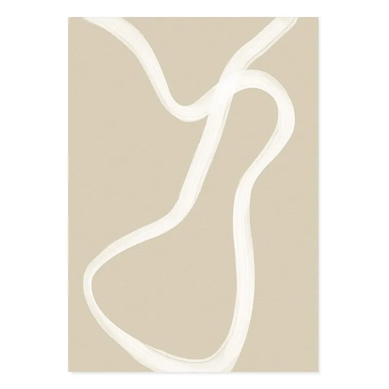 Boho Beige Matisse Line Art Print – Minimalist Canvas Wall Decor
