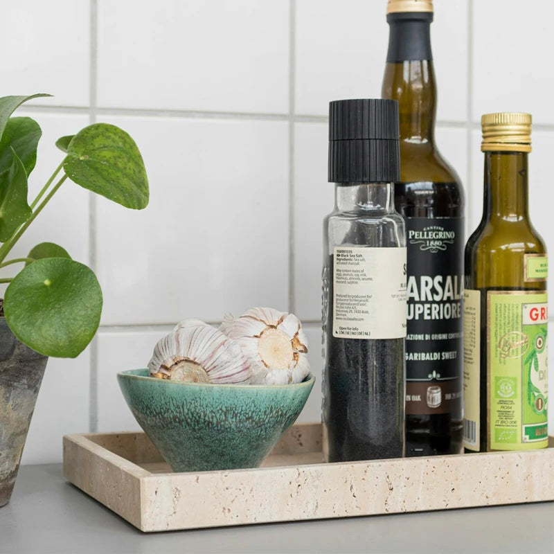Travertine Vanity Tray | Decorative Bathroom & Kitchen Tray