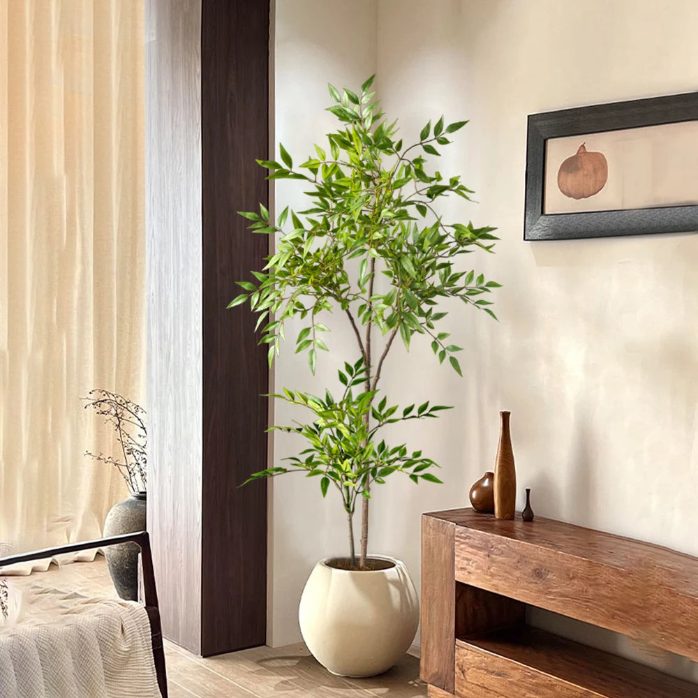Tall Artificial Tropical Plant (75–140cm) – Faux Palm & Bamboo Greenery