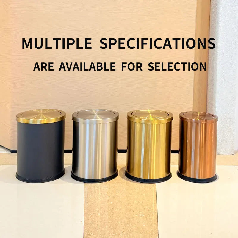 Luxury Gold Bathroom Trash Can with Swing Lid