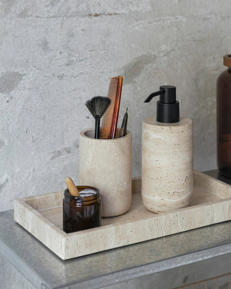 Travertine Vanity Tray | Decorative Bathroom & Kitchen Tray