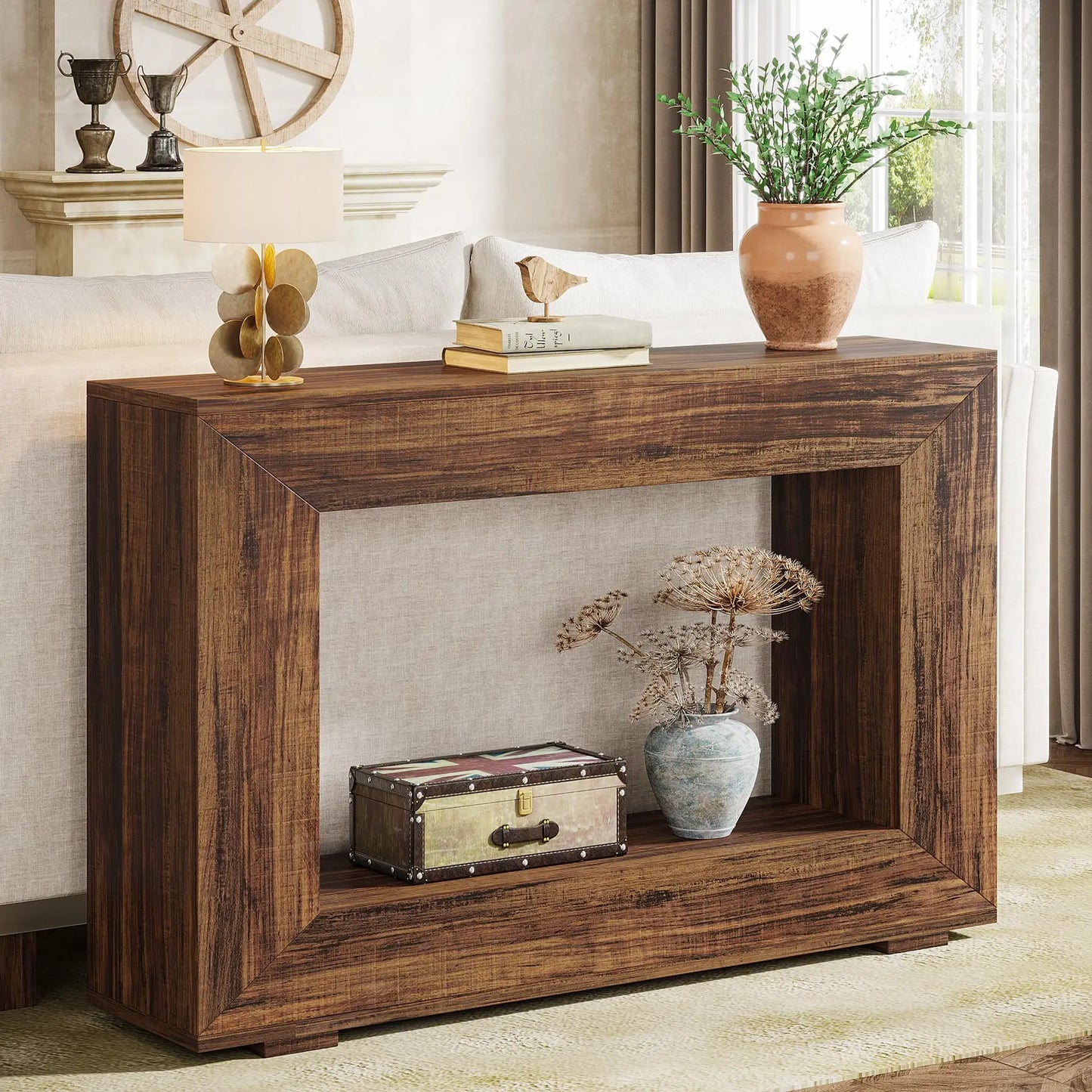 Tribesigns 47" Farmhouse Console Table with Storage