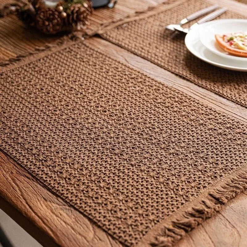 Boho Woven Tassel Table Runner