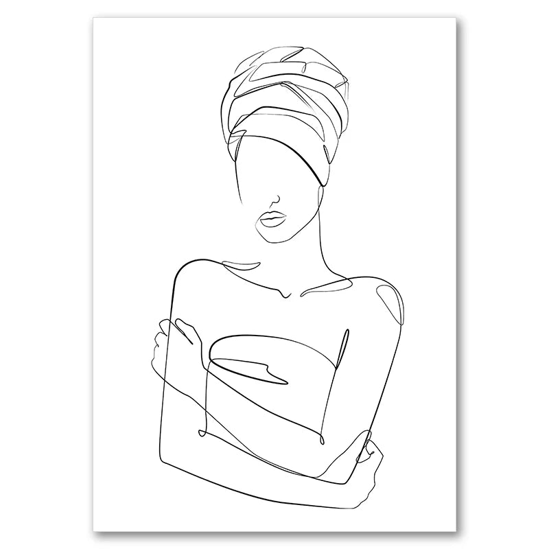 Feminine Nude Line Art Print – Modern Minimalist Canvas