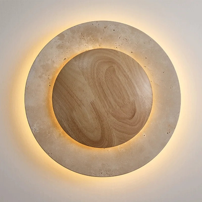 Vintage Travertine Round Wall Lamp | Ambient Wall Light