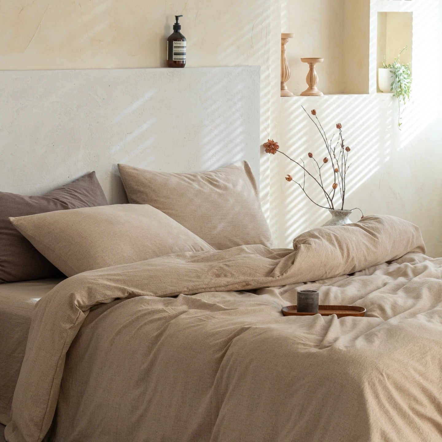 Dreamreal 100% Linen Bedding Set (4-Piece) | Breathable Cooling Sheet + Duvet Cover