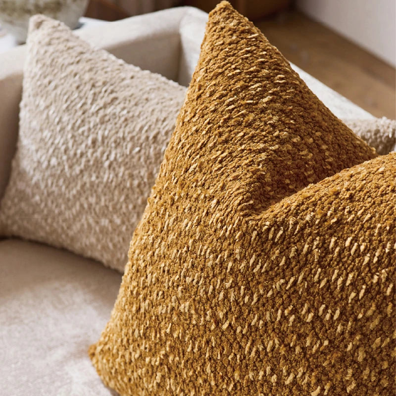 Soft Chenille Throw Pillow Cover – Caramel Cushion Cover