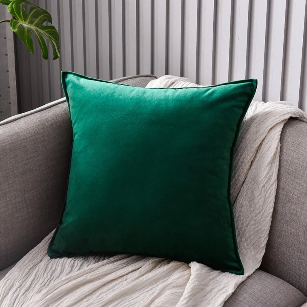 Nordic Velvet Throw Pillow Cover – Solid Color