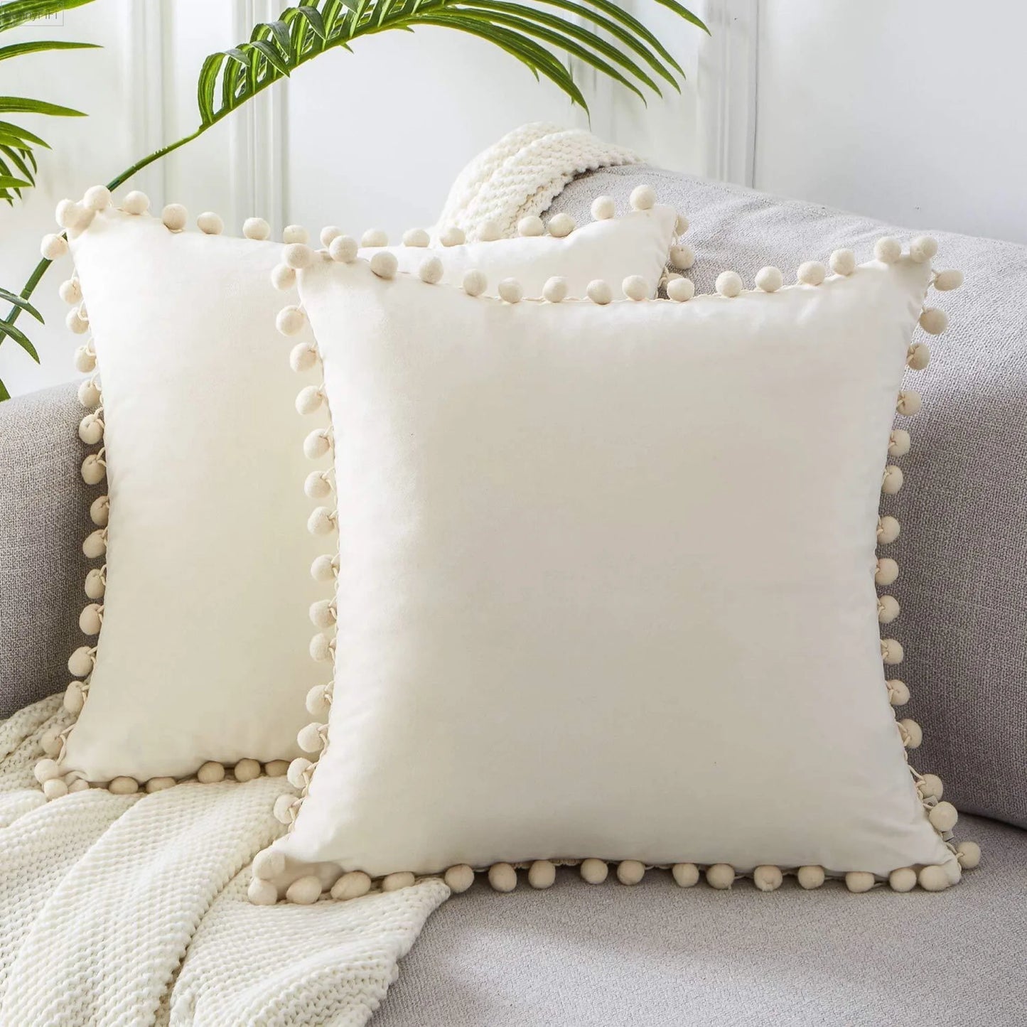 Velvet Neutral Cushion Cover