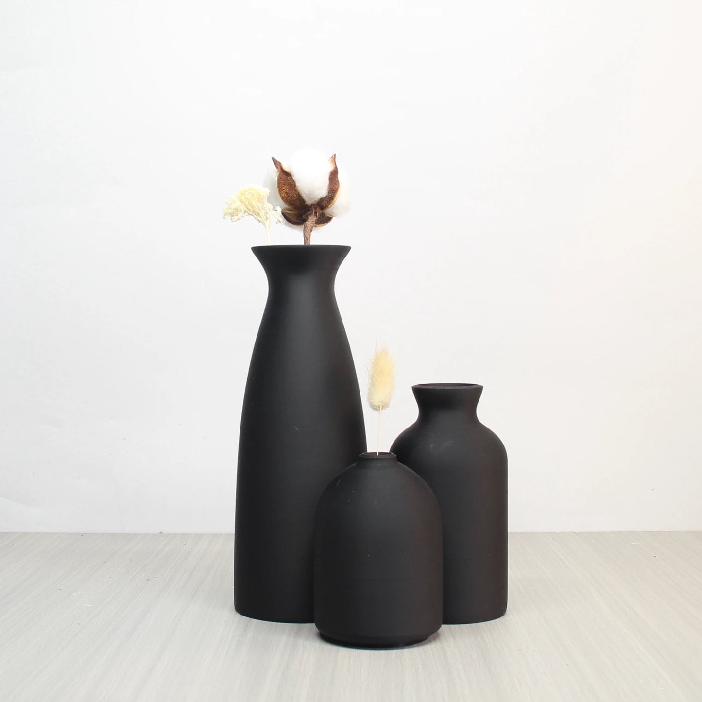 VintageGlow Vase Trio — Modern Ceramic Set
