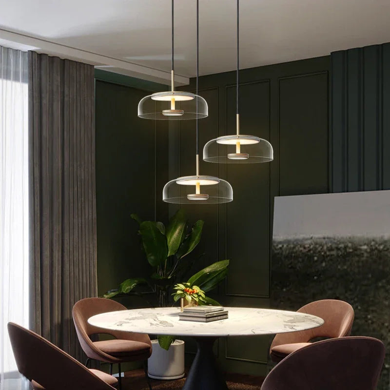 Modern Glass Bowl Pendant Light | Nordic LED Hanging Lamp