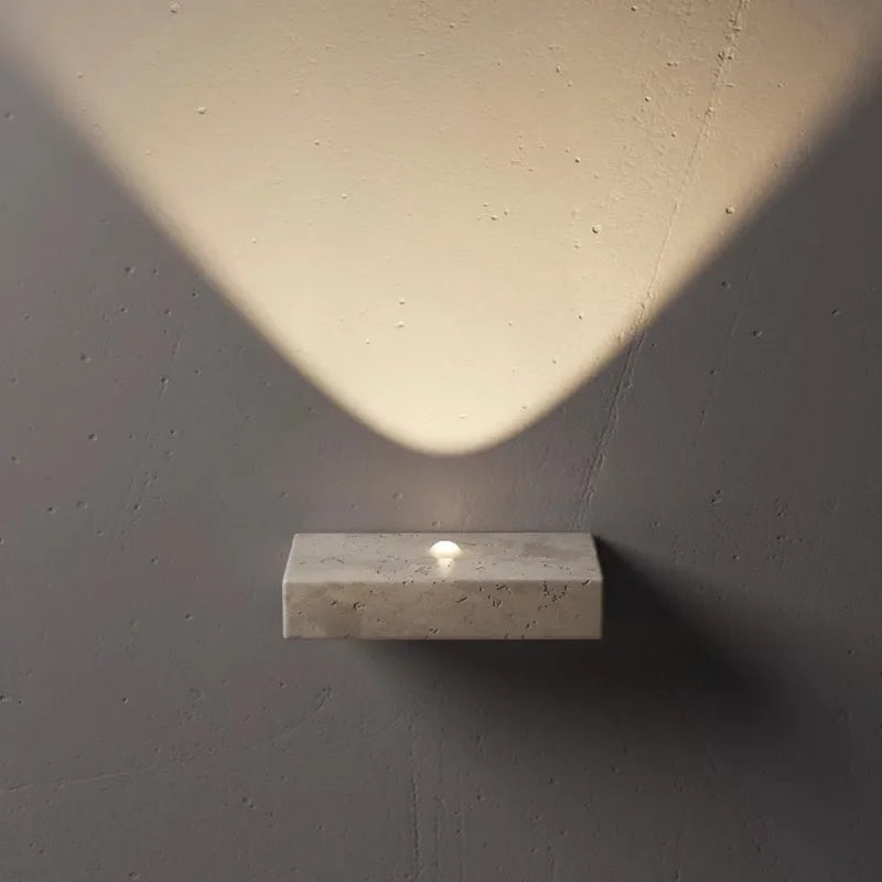 Travertine Wall Sconce | Wabi-Sabi Marble Ambient Wall Light