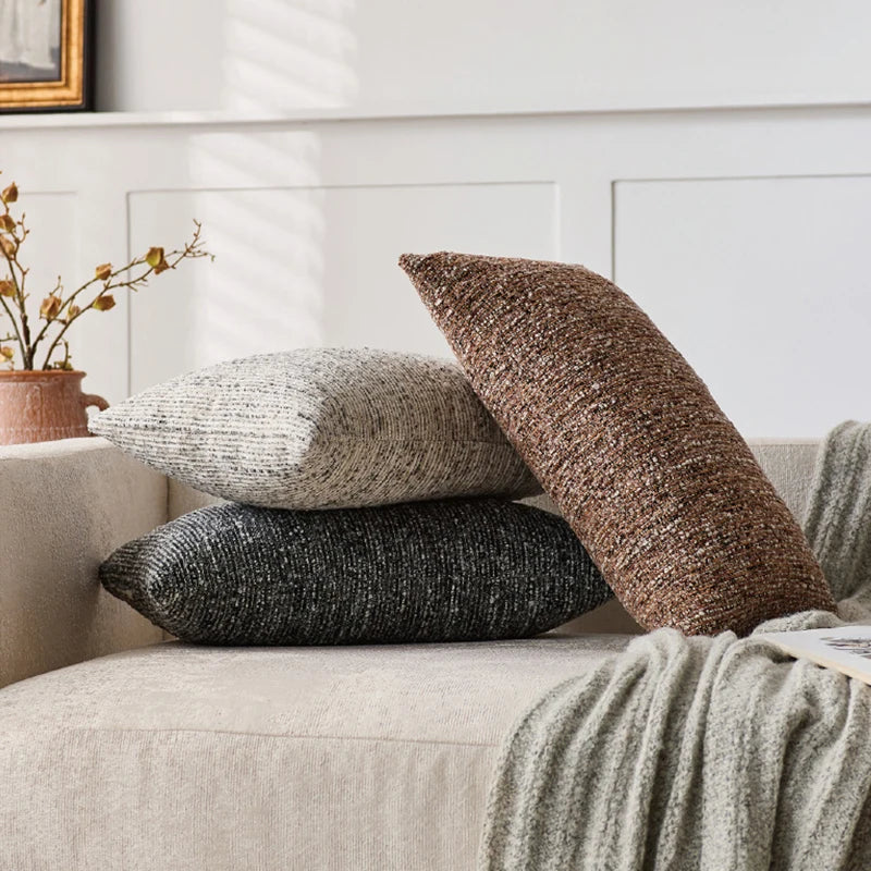 Chenille Striped Decorative Throw Pillow Covers