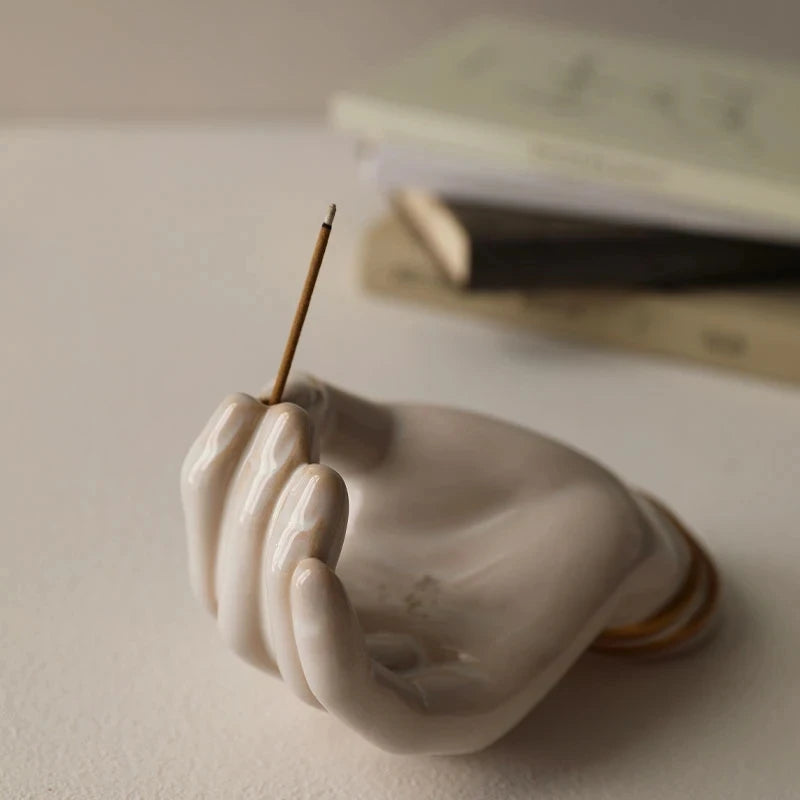 Serenity Palm Ceramic Incense Holder