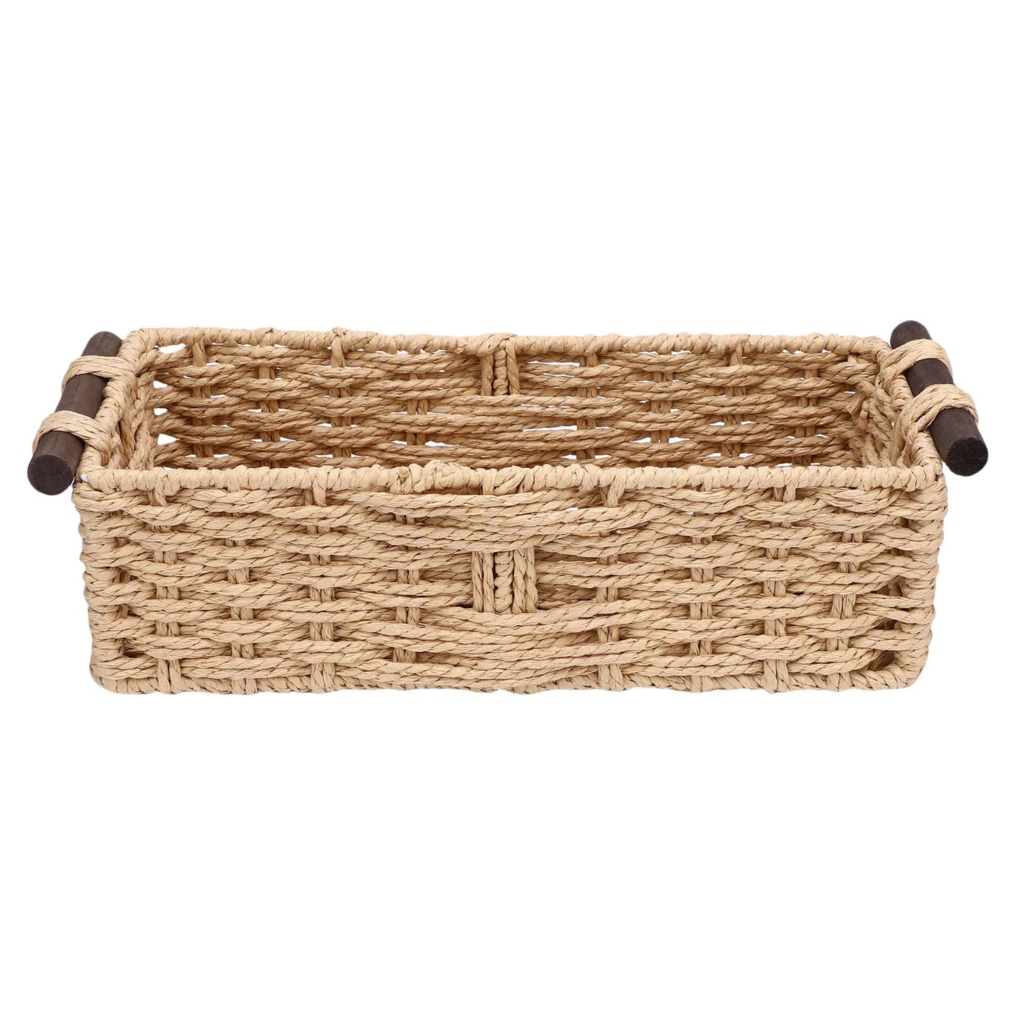 Handwoven Toilet Paper Storage Basket – Paper Rope Organizer (35×15×10 cm)