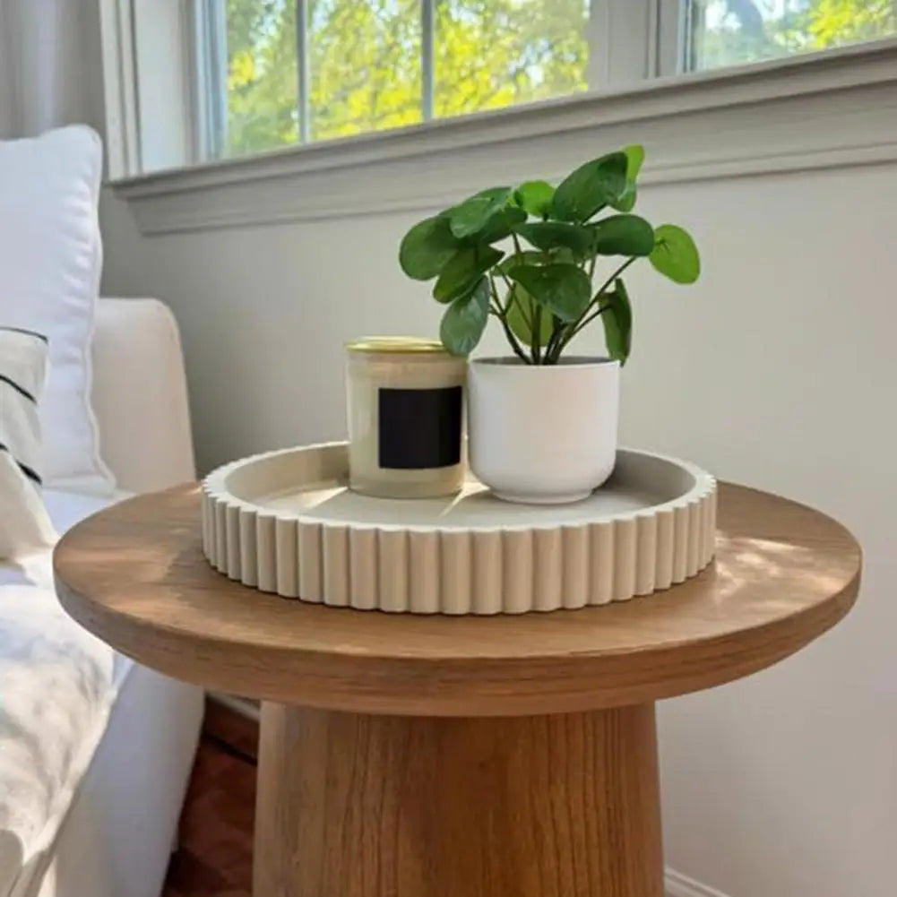 Round Decorative Resin Tray | Minimalist Coffee Table Tray