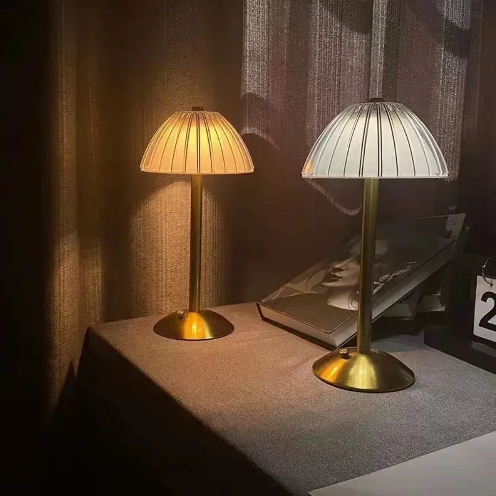Nordic Cordless Touch Table Lamp – Gold Accent Lighting