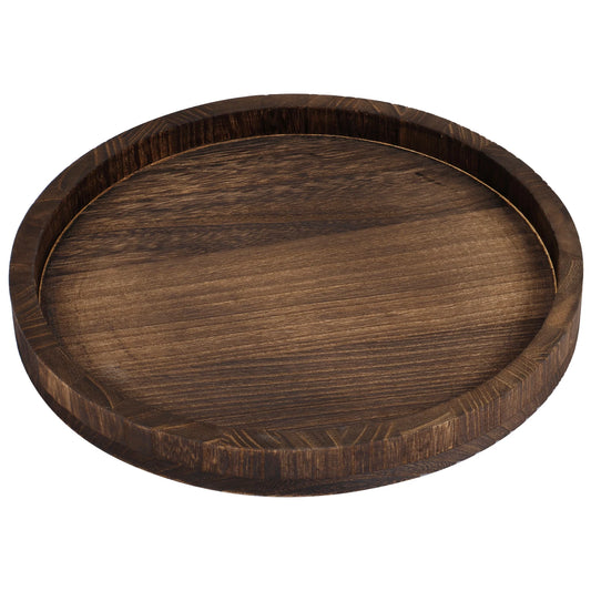 Round Wooden Decorative Serving Tray Candle Holder Trays for Table Home Decor