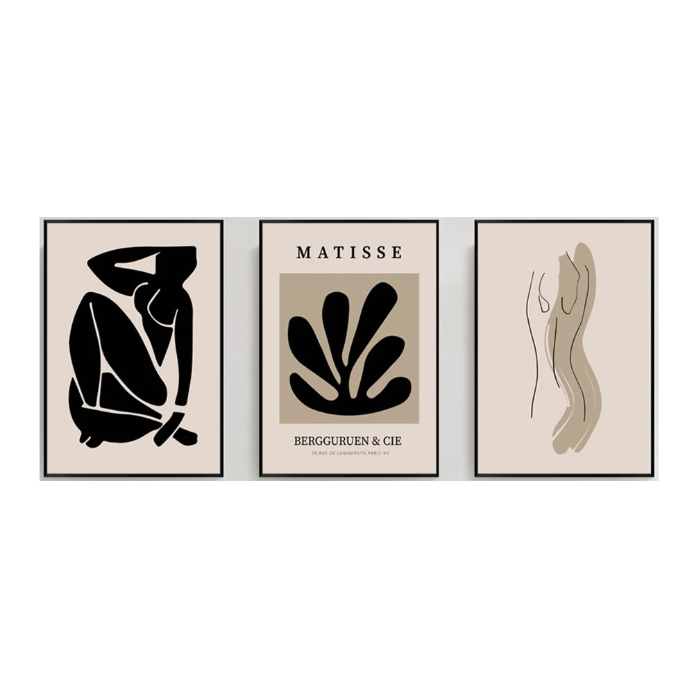 Abstract Matisse Line Art Canvas – Minimalist Modern Wall Decor